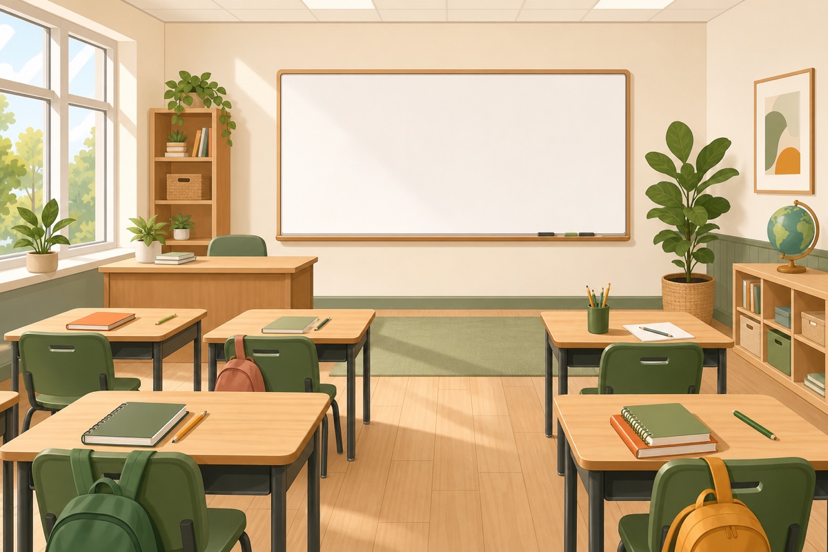 課堂自我介紹與同學互動情境插畫